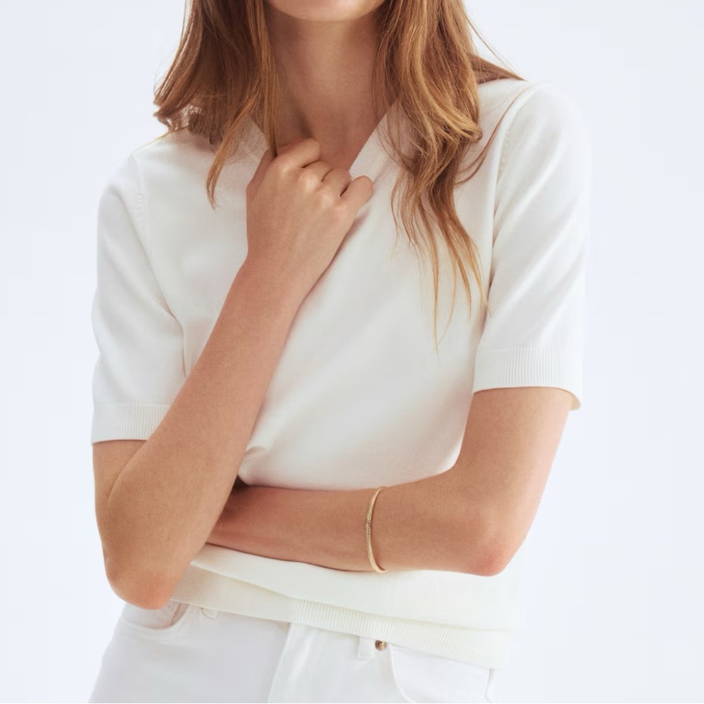 H&M Cream Knit Basic Top